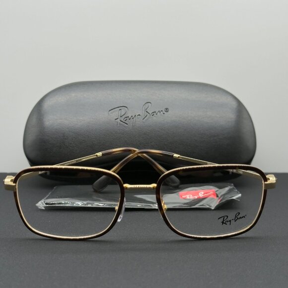 Ray Ban Eyeglasses Frame RB6495 2945 Havana on Gold 54-19-145 RX Able with Case - Picture 1 of 13